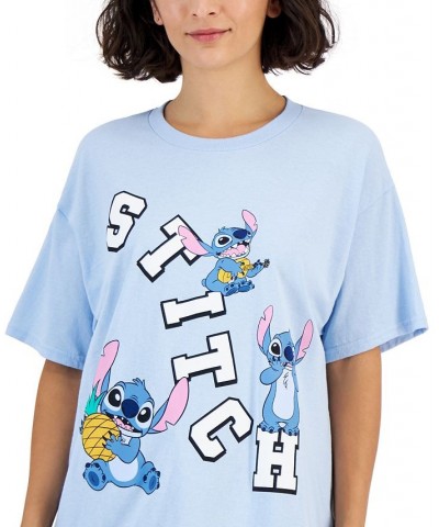 Juniors' Stitch Poses Graphic T-Shirt Light Blue $17.40 Tops