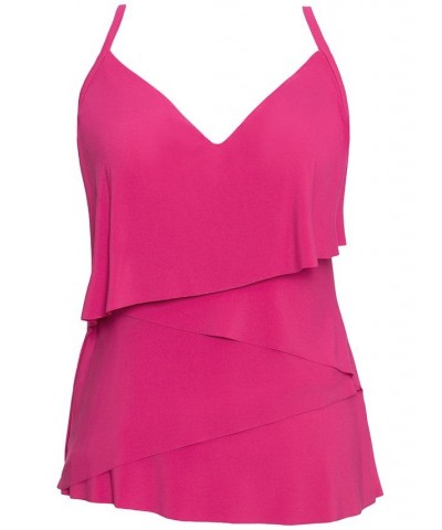 Chloe Tiered Tankini Top & Bottoms Pink $48.96 Swimsuits