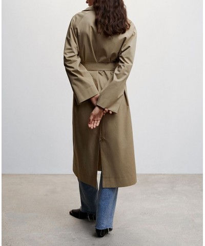 Women's Oversized Cotton Trench Coat Medium Brown $54.40 Coats