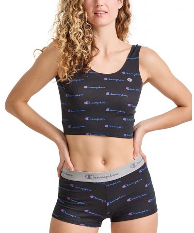 Logo-Print Cotton Stretch Crop Top CH51AS Gray $13.18 Sleepwear