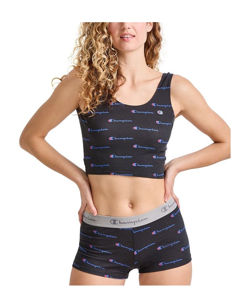 Logo-Print Cotton Stretch Crop Top CH51AS Gray $13.18 Sleepwear