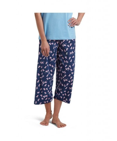 Womens Plus Size Sleepwell Printed Knit Capri Pajama Pant made with Temperature Regulating Technology Medieval $17.34 Sleepwear