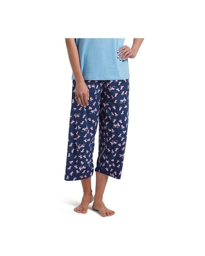 Womens Plus Size Sleepwell Printed Knit Capri Pajama Pant made with Temperature Regulating Technology Medieval $17.34 Sleepwear