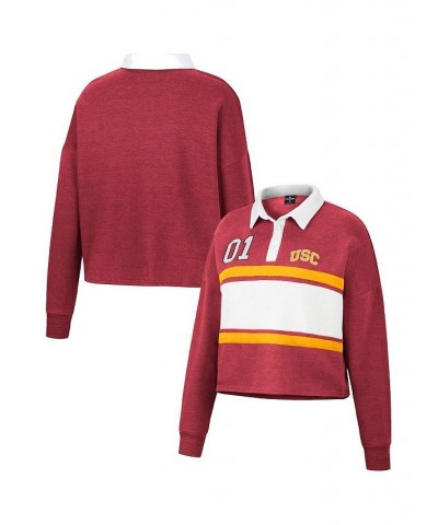 Women's Cardinal USC Trojans I Love My Job Rugby Long Sleeve Shirt Cardinal $29.40 Tops