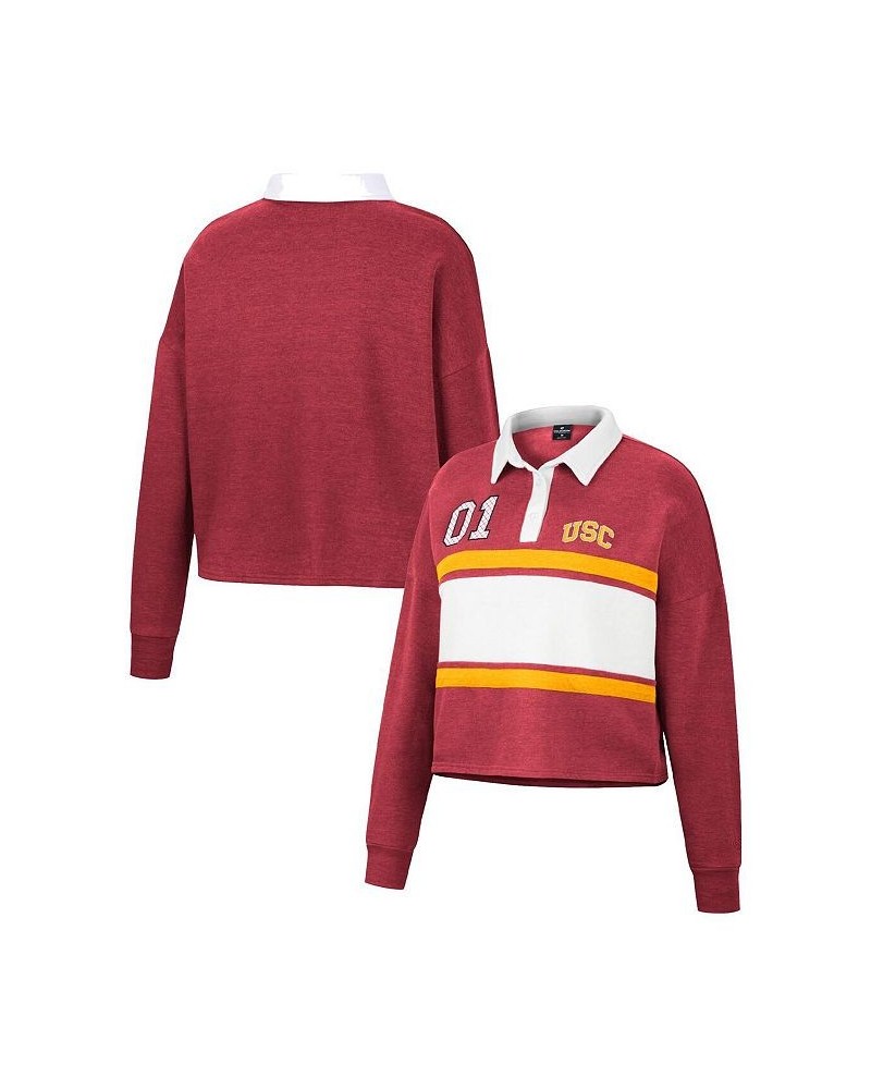 Women's Cardinal USC Trojans I Love My Job Rugby Long Sleeve Shirt Cardinal $29.40 Tops