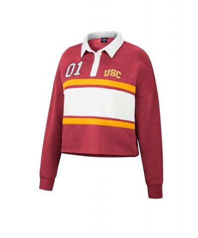 Women's Cardinal USC Trojans I Love My Job Rugby Long Sleeve Shirt Cardinal $29.40 Tops