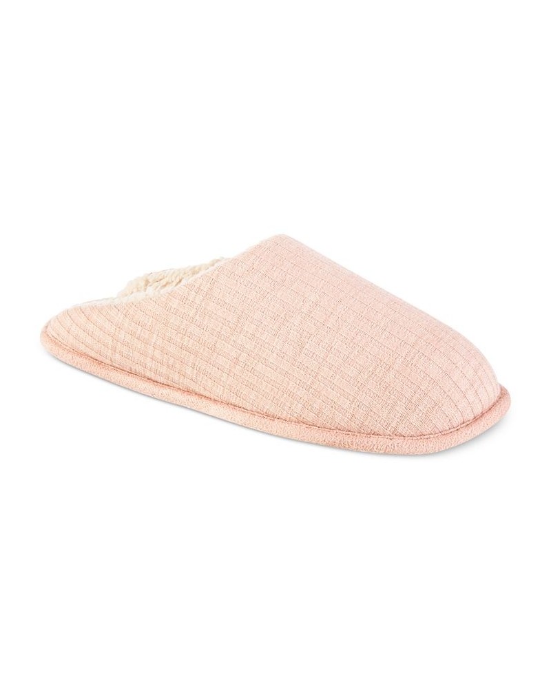 Sherpa-Lined Knit Slippers Tan/Beige $11.22 Shoes