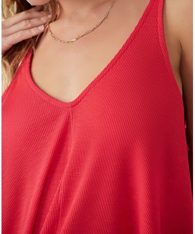 Dani V-Neck Tank Top Red $15.00 Tops