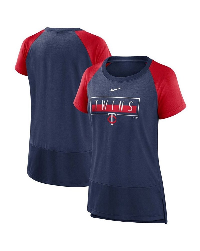 Women's Navy Minnesota Twins Team Colors Fashion Performance Tri-Blend Raglan T-shirt Navy $24.00 Tops