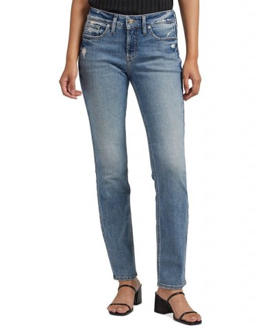 Women's Suki Mid-Rise Straight-Leg Jeans Indigo $48.40 Jeans