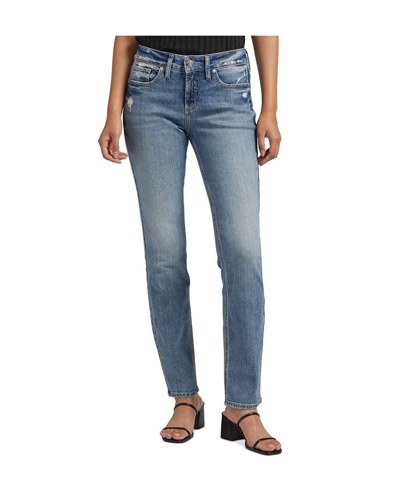 Women's Suki Mid-Rise Straight-Leg Jeans Indigo $48.40 Jeans