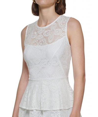 Petite Sleeveless Tiered Lace Fit & Flare Dress Cream $47.00 Dresses