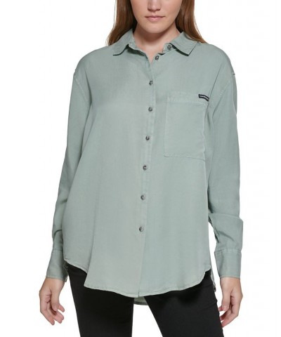 Women's Button-Front Top Sage $25.87 Tops