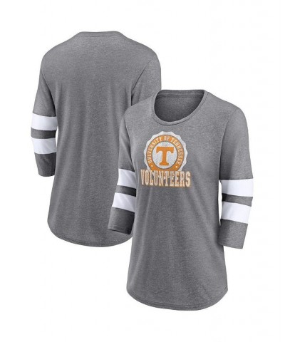 Women's Branded Heathered Gray Tennessee Volunteers Drive Forward Tri-Blend 3/4-Sleeve T-shirt Heathered Gray $23.39 Tops