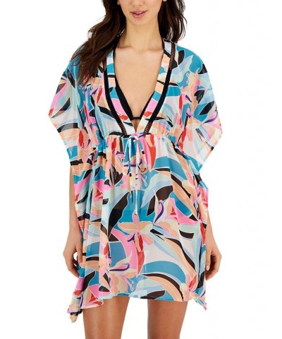 Women's Floral-Print Cover-Up Kimono Dress Bluebird/Sugar Plum $24.96 Swimsuits