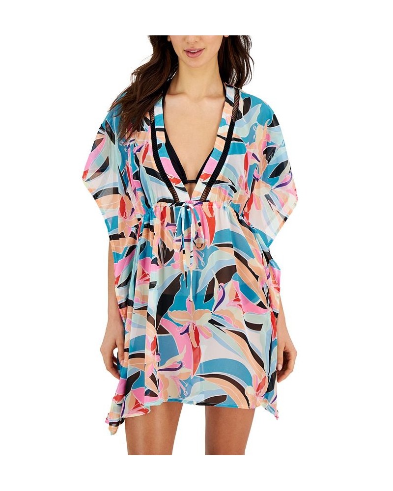 Women's Floral-Print Cover-Up Kimono Dress Bluebird/Sugar Plum $24.96 Swimsuits