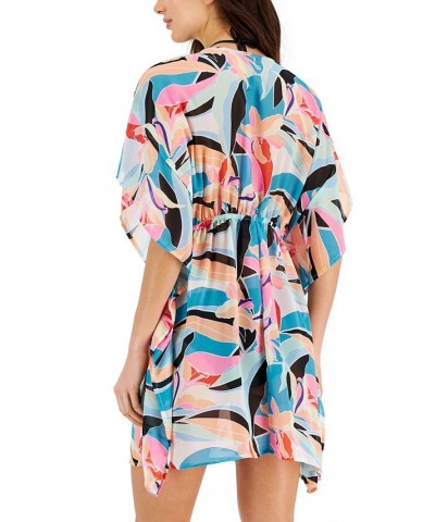 Women's Floral-Print Cover-Up Kimono Dress Bluebird/Sugar Plum $24.96 Swimsuits