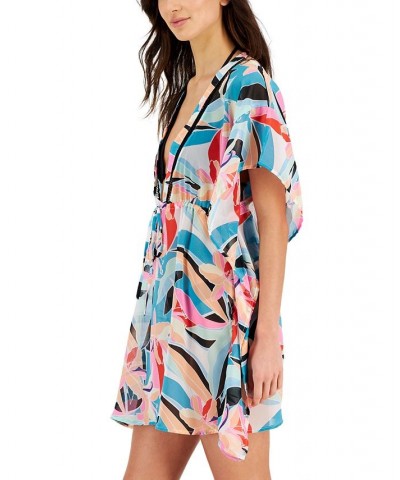 Women's Floral-Print Cover-Up Kimono Dress Bluebird/Sugar Plum $24.96 Swimsuits