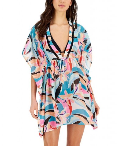 Women's Floral-Print Cover-Up Kimono Dress Bluebird/Sugar Plum $24.96 Swimsuits