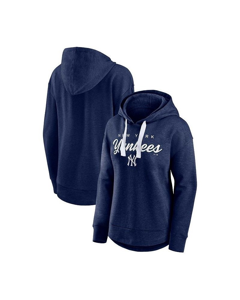 Women's Branded Heathered Navy New York Yankees Set to Fly Pullover Hoodie Blue $38.24 Sweatshirts