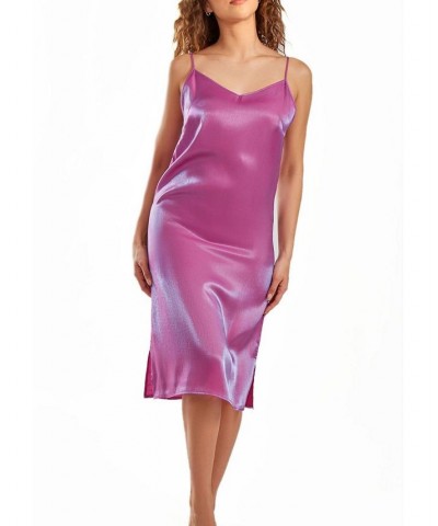 Women's Skyler Irredesant Satin Dress with Adjustable Straps Purple $36.40 Sleepwear