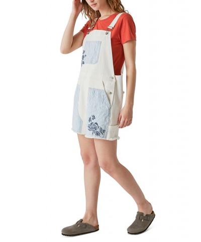 Laura Ashley x Women's Embroidered-Floral Shortall Spring White $65.33 Shorts