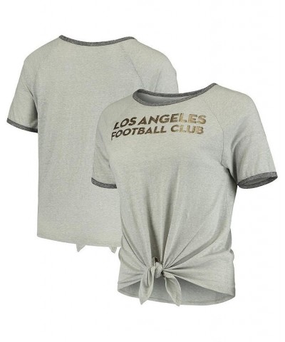 Women's Heathered Gray LAFC Squad Tie-Up T-shirt Gray $24.29 Tops