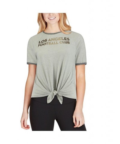 Women's Heathered Gray LAFC Squad Tie-Up T-shirt Gray $24.29 Tops