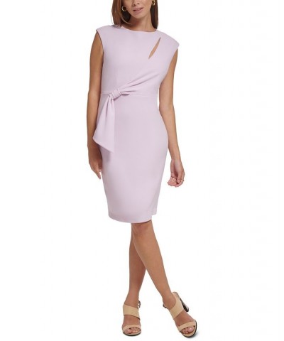 Women's Cap-Sleeve Tie-Side Sheath Dress Cherry Blossom $32.34 Dresses