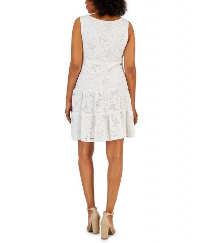 Petite Lace Surplice Sheath Dress White $36.49 Dresses