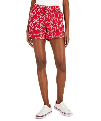 Women's Rope Print Hollywood Shorts Knotty Ropes- Scarlet/ivory $21.15 Shorts