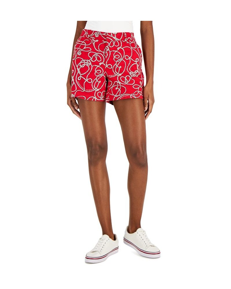 Women's Rope Print Hollywood Shorts Knotty Ropes- Scarlet/ivory $21.15 Shorts