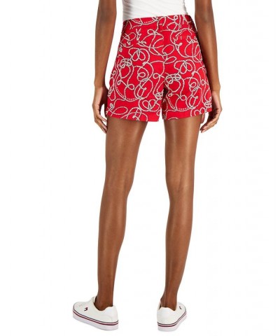 Women's Rope Print Hollywood Shorts Knotty Ropes- Scarlet/ivory $21.15 Shorts