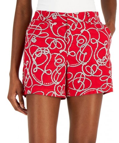 Women's Rope Print Hollywood Shorts Knotty Ropes- Scarlet/ivory $21.15 Shorts