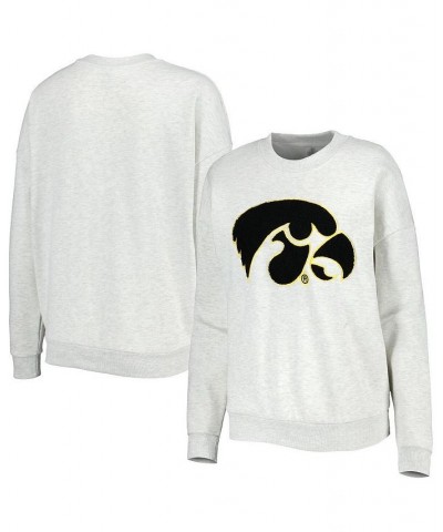 Women's Heather Ash Iowa Hawkeyes Chenille Patch Fleece Sweatshirt Heather Ash $32.64 Sweatshirts