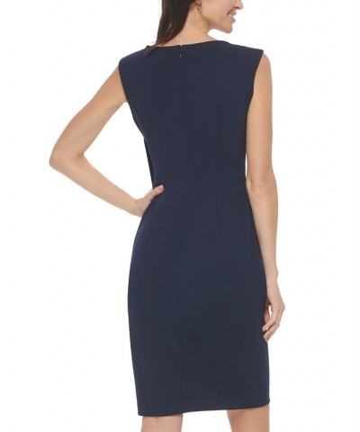 Women's Ruffle-Trim Sheath Dress Blue $70.56 Dresses