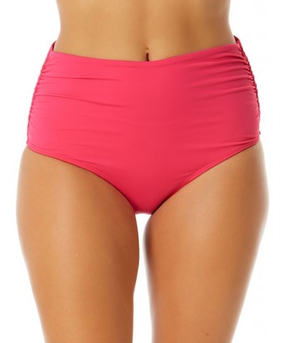 Women's High-Neck Shirred Tankini Top & Bikini Bottoms Pink $30.80 Swimsuits