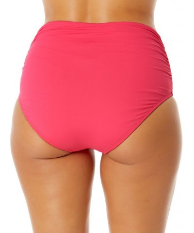 Women's High-Neck Shirred Tankini Top & Bikini Bottoms Pink $30.80 Swimsuits