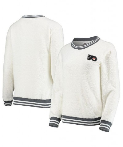 Women's Cream and Charcoal Philadelphia Flyers Granite Sherpa Pullover Sweatshirt Cream, Charcoal $30.75 Sweatshirts