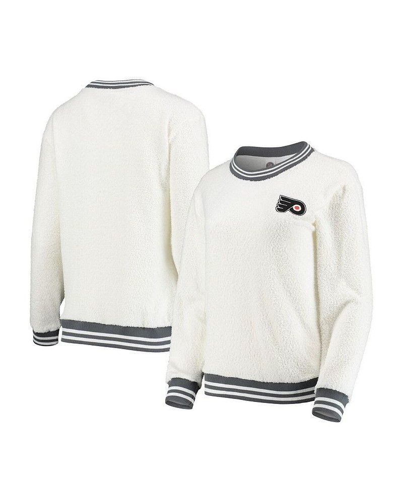 Women's Cream and Charcoal Philadelphia Flyers Granite Sherpa Pullover Sweatshirt Cream, Charcoal $30.75 Sweatshirts