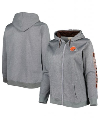 Women's Heather Charcoal Cleveland Browns Plus Size Fleece Full-Zip Hoodie Jacket Heather Charcoal $39.90 Jackets