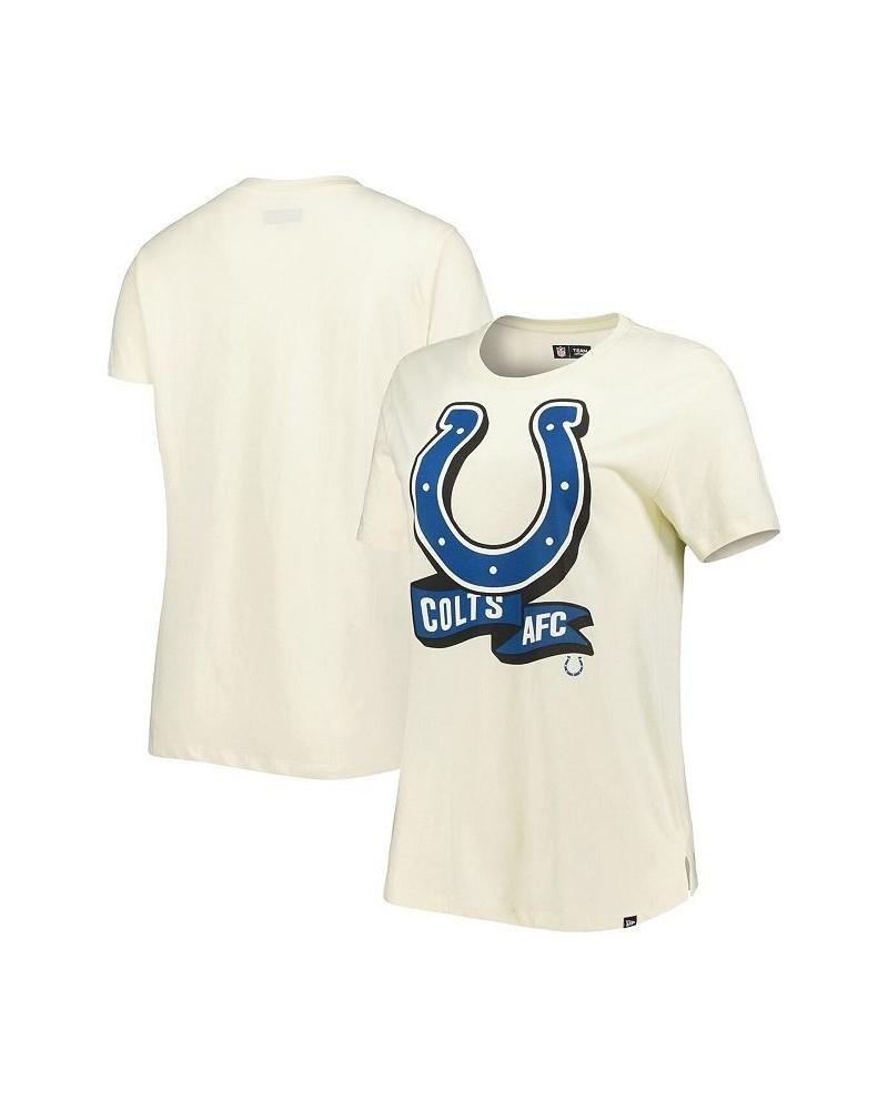 Women's Cream Indianapolis Colts Chrome Sideline T-shirt Cream $21.99 Tops