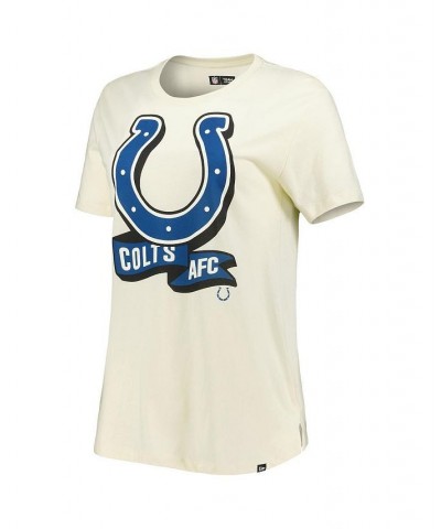 Women's Cream Indianapolis Colts Chrome Sideline T-shirt Cream $21.99 Tops