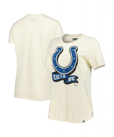 Women's Cream Indianapolis Colts Chrome Sideline T-shirt Cream $21.99 Tops