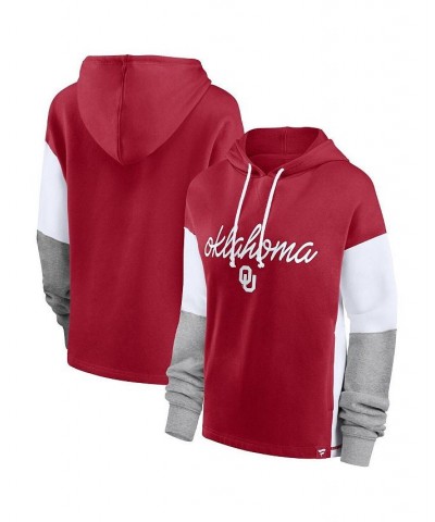 Women's Branded Crimson Oklahoma Sooners Play It Safe Colorblock Pullover Hoodie Crimson $28.70 Sweatshirts