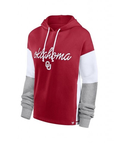 Women's Branded Crimson Oklahoma Sooners Play It Safe Colorblock Pullover Hoodie Crimson $28.70 Sweatshirts