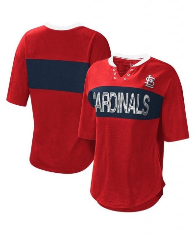 Women's Red Navy St. Louis Cardinals Lead Off Notch Neck T-shirt Red, Navy $28.04 Tops