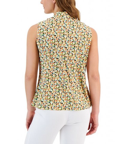 Petite Floral-Print Tie-Front Blouse Papaya Multi $33.81 Tops