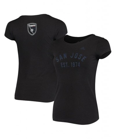 Women's Black San Jose Earthquakes Cap Sleeve T-shirt Black $23.93 Tops