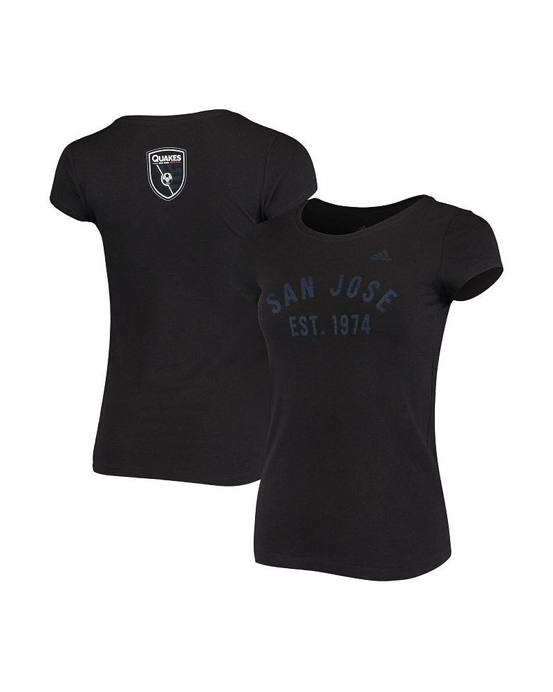 Women's Black San Jose Earthquakes Cap Sleeve T-shirt Black $23.93 Tops